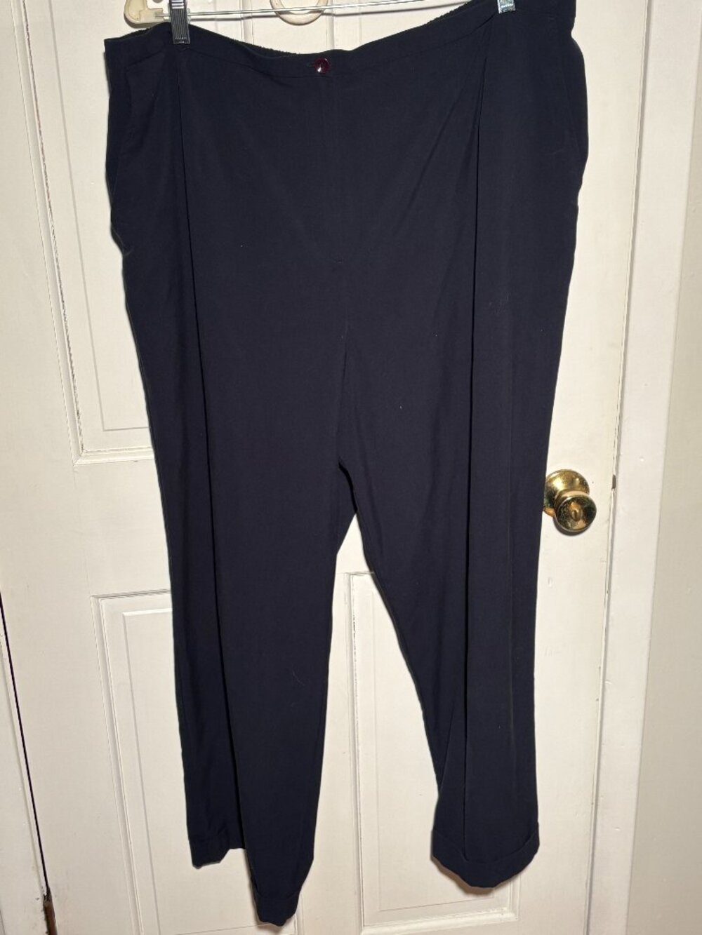 Taylor Black Career Pants Size 22W Plus Size Side Zip Cuffed Professional Work